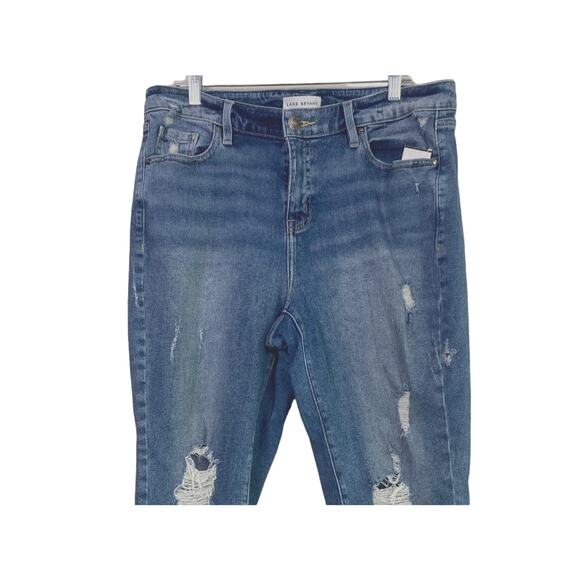 Lane Bryant Magic Waist High Rise Straight Distressed Crop Stretch Jean 16 Blue - Picture 2 of 15